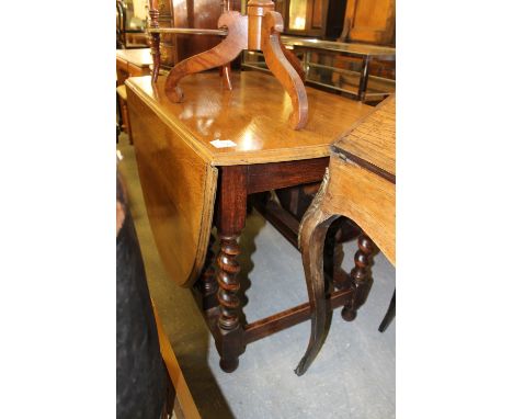 Oak Barley Twist Gate Leg Table