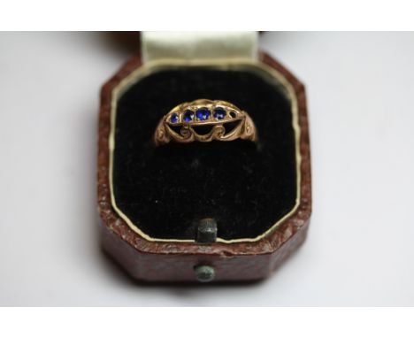 Late Victorian 9ct Gold and Sapphire Ring (one stone missing)