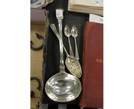 Georgian Ladle, Berry Spoon &amp; 2 Teaspoons