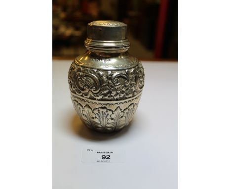 George V Silver Tea Caddy by Walker and Hall