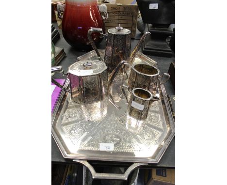 Victorian Plated Tea Service with Matching Tray