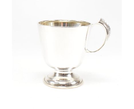 A mid century hallmarked silver Christening cup. Hallmarked for Birmingham, 1963. Makers mark CBros Ltd. Weight approx 61g. M