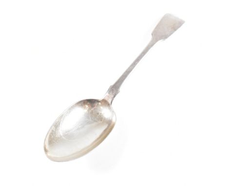 A William IV hallmarked silver serving spoon. The spoon being of fiddle design. Hallmarked for Newcastle, 1836. Makers mark I