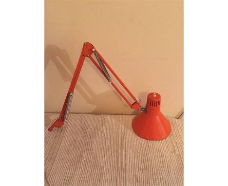 Orange angle poise lamp