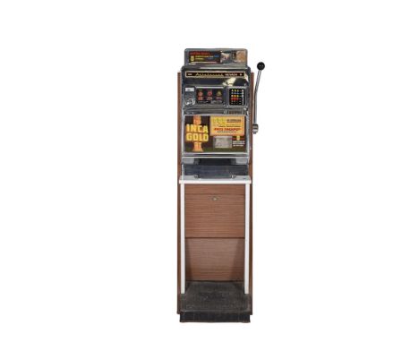 An Aristocrat 'Nevada' poker machine, designed by Len Ainsworth in 1960 this machine later, to take 5ps, and fitted with INCA