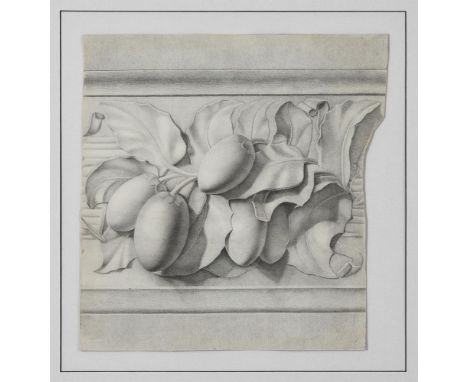 English School (19th Century)Two studies of architectural ornament Pencil 40 x 24.5cm (15½ x 9½ in.) the other 32 x 33.5cm (1