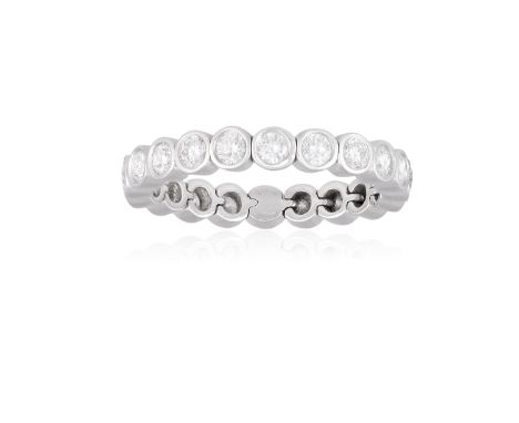 A DIAMOND ETERNITY 'JAZZ' RING, BY TIFFANY &amp; COThe flexible band set with a continuous row of round brilliant-cut diamond
