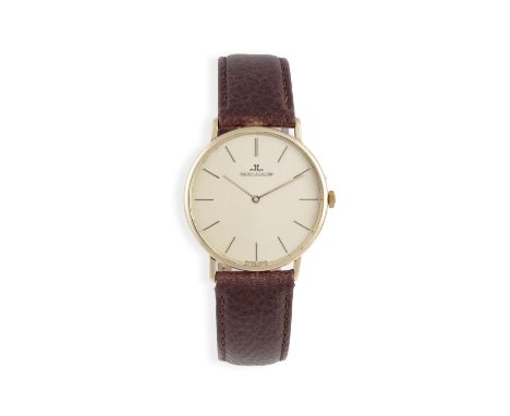 A GOLD MANUAL WIND WRISTWATCH, BY JAEGER LECOULTREThe 20-jewel Cal-895 manual wind movement, champagne dial with gold coloure