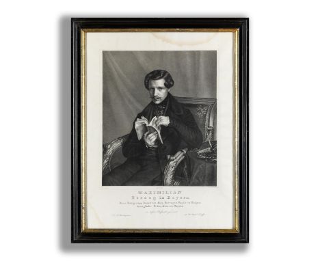 Künstler des 19. JahrhundertsPORTRAIT DES MAXIMILIAN, HERZOG IN BAYERNLithografie auf Papier.Sichtmaß: 60 x 45,5 cm.Hinter Gl