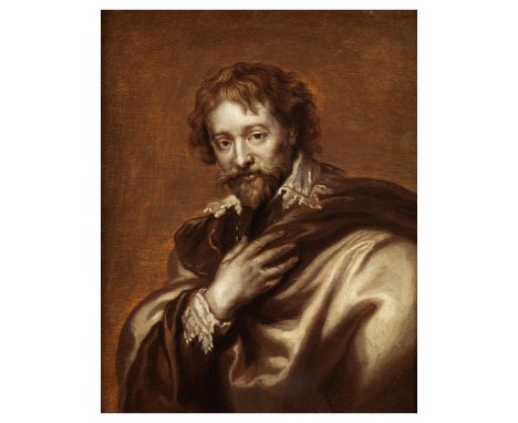 Anthonius van Dyck, 1599 Antwerpen – 1641 London, nachPORTRAIT DES PETER PAUL RUBENSÖl auf Holz.23 x 19 cm.Rahmen mit Künstle