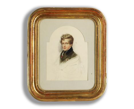 Künstler des 19. JahrhundertsUNVOLLENDETES PORTRAIT EINES JÜNGLINGSDruckgrafik auf Papier.Blattgröße mit Passepartout: 26 x 2