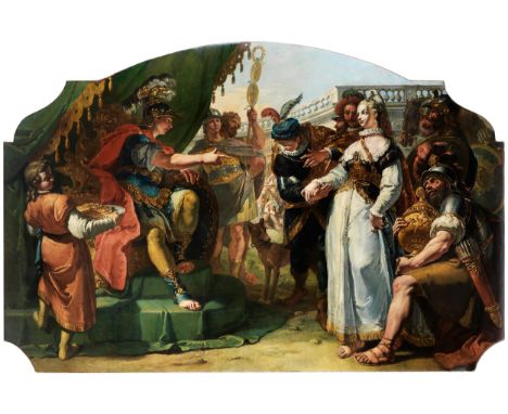 Francesco Salvator Fontebasso, 1707 Venedig – 1769 ebenda DER GROSSMUT DES SCIPIOÖl auf Leinwand. Doubliert.169 x 255 cm.Unge