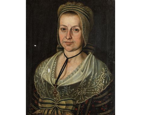 Johann Georg Delfer, 1725 – 1801PORTRAIT EINER DAMEÖl auf Leinwand.51,5 x 41,5 cm.Verso betitelt mit dem Namen der Dargestell