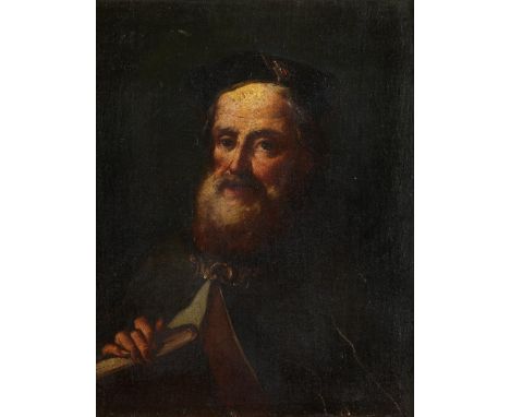 Giuseppe Nogari,  1699 Venedig – um 1763 ebenda, Kreis desPORTRAIT EINES GELEHRTENÖl auf Leinwand.58 x 48 cm.Verso auf Rahmen