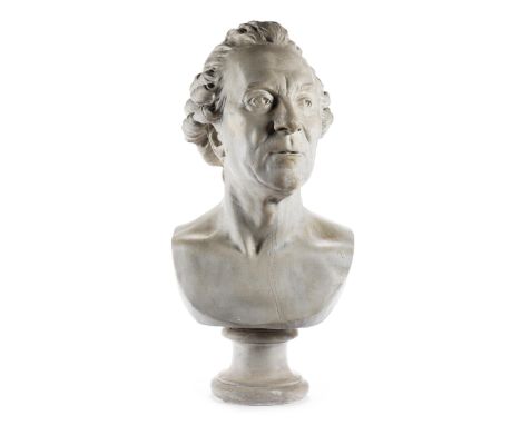 Jean Antoine Houdon, 1741 – 1828, nachPORTRAIT DES GEORGES-LOUIS LECLERC, COMTE DE BUFFONHöhe: 60 cm.Verso mit Atelierstempel