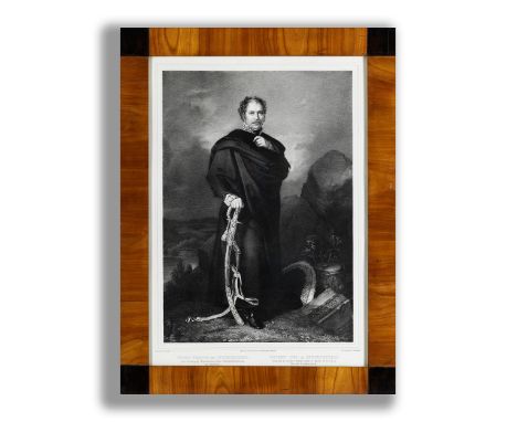 Künstler des 19. JahrhundertsPORTRAIT DES STEHENDEN EUGEN HERZOG VON LEUCHTENBERG (1781 – 1824)Lithografie.Sichtmaß: 61 x 43 