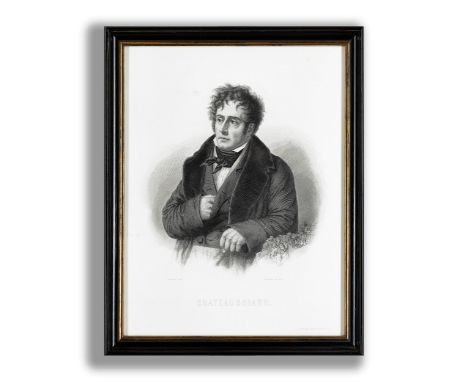 Anne-Louis Girodet, 1767 – 1824, nachPORTRAIT VON FRANÇOIS-RENÉ DE CHATEAUBRIAND (1768-1848)Lithografie.Sichtmaß: 34 x 26 cm.
