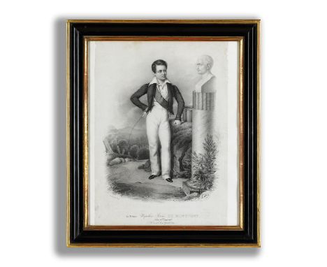 Lithografie des 19. Jahrhunderts von Lemercier à ParisPORTRAIT DES PRINZEN JÉRÔME NAPOLÉON CHARLES BONAPARTE, PRINZ VON MONTF