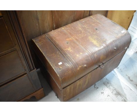 A traditonal tin travel trunk