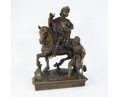 Wooden carved statue of Saint Martin sharing his cloak, Flemish or northern French, late 17th early 18th centuryHouten gesned