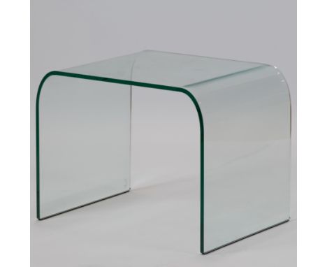 Mid-Century modern Italian curved glass coffee table by Angelo Cortesi for Fiam, 1970sMid-Century moderne Italiaanse gebogen 