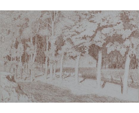 Emile CLAUS (1849-1924), lithograph Drève ensoleilée, numbered 22/50 and signedEmile CLAUS (1849-1924), lithografie Drève ens