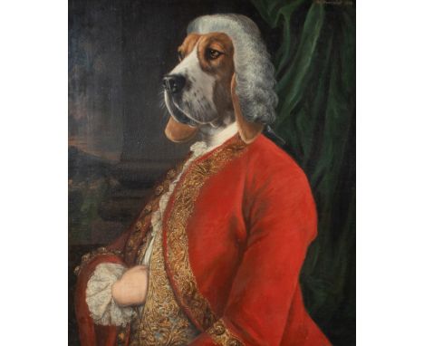 Thierry PONCELET (1946), oil on canvas Portrait ayant du chien, signed and dated 1994Thierry PONCELET (1946), olie op doek Po