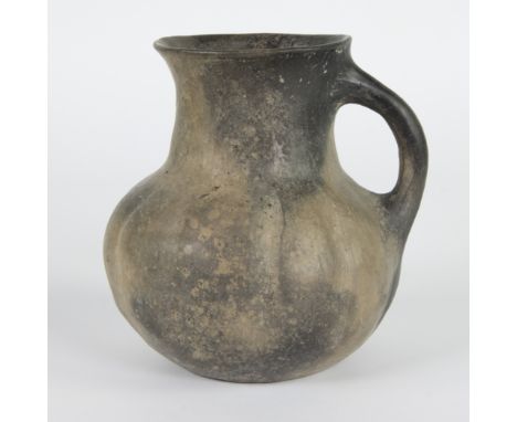 Archaeology, Ancient Iran, Persia, Amlash, Bronze Age 1200-1000BC, polished pottery jug with ear and vertical ribsArcheologie