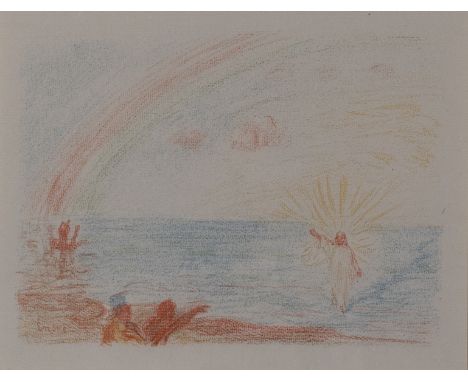 James ENSOR (1860-1949), colour lithograph Le Christ marchant sur la mer from Scènes de la vie du Christ, signed in the plate