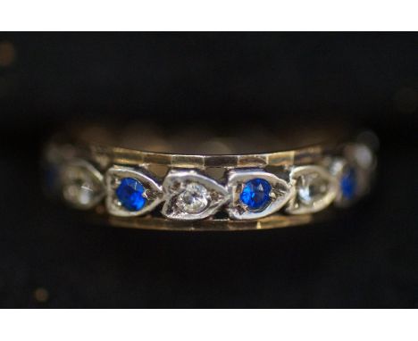 9ct White &amp; yellow gold eternity ring Size Q 
