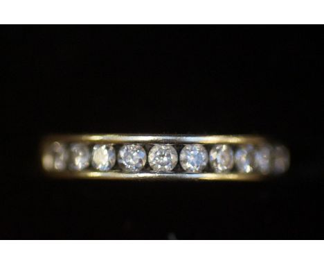 9ct Gold ring set with 10 diamonds Size N.5