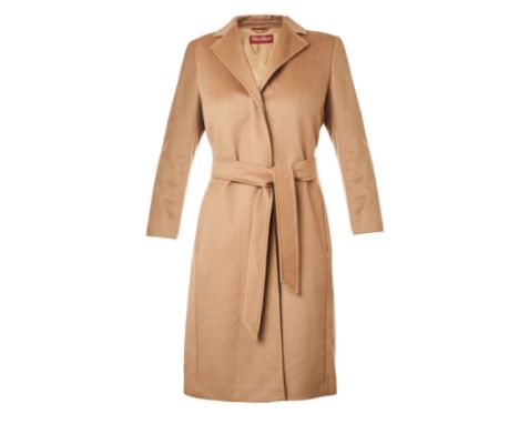 MAX MARA STUDIO CAMEL WRAP COATCondition grade B+.Italian size 42. 80cm chest, 100cm length. Camel toned long wrap coat with 