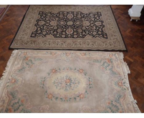 Fringed Chinese rug and Serapiony carpet Condition report: see terms and conditions