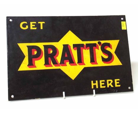 'Get Pratt's Here' enamel sign. Condition report: see terms and conditions