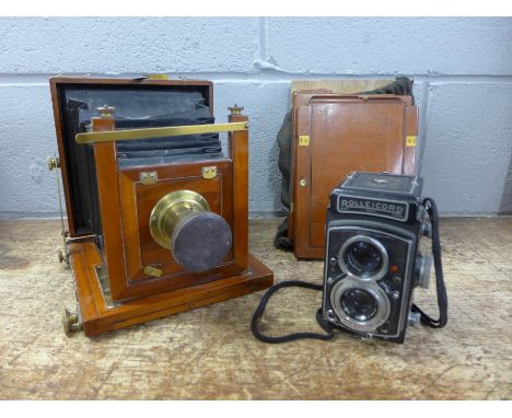 A Pearson &amp; Denham Loidis folding camera and a Rolleicord TLR camera&nbsp;