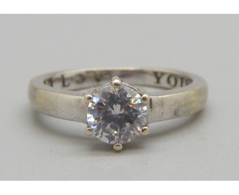 A 9ct gold solitaire ring, 2.6g, L 