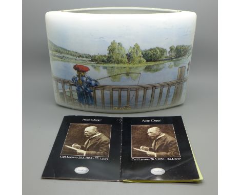 A Goebel Artis Orbis vase designed by Carl Larsson, Lisbeth Fishing, with certificate, 838 of 3000 
