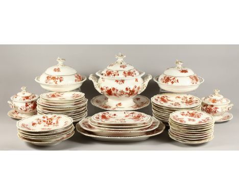 A GOOD WORCESTER, POSSIBLY FLIGHT BARR &amp; BARR, DINNER SERVICE. Large tureen, cover and stand 12ins diameter, 12ins high. 