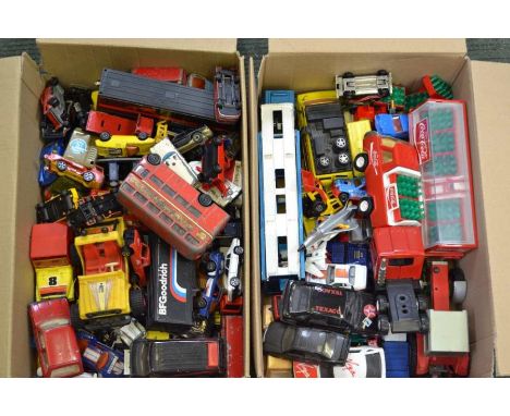 A quantity of assorted die-cast and other vehicles including Matchbox, Corgi, and others