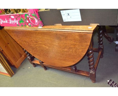 A large oak twin flap barley twist gate leg table