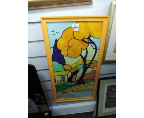 A decorated glass panel by Jennifer Millard