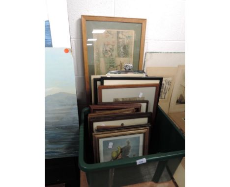 A selection of antique and later prints and etchings including hunting and sports themes