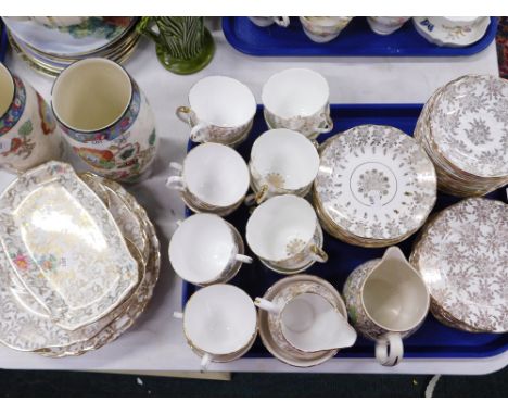 A pair of Crown Ducal cylindrical vases, together with an Imperial Crown china part tea service, etc. (a quantity)