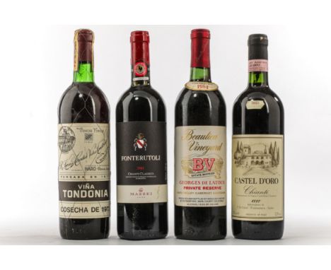 RLOPEZHEREDIA VINA 1973 FONTERUTOLI Chianti Classico 2003 CASTEL D’ORO Chianti 1997Beaulieu Vineyard 1984Napa California4 bou