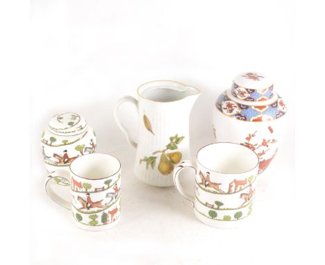 Royal Worcester Evesham bowls, and other decorative ceramics and tableware, including Crown Staffordshire 'Hunting Scene' vas