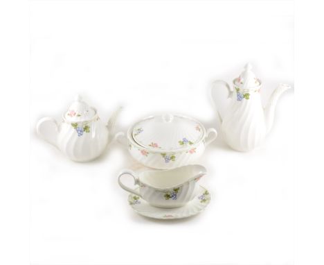 Aynsley bone china dinner service 'Moselle' pattern, twelve place setting, including tea and coffee ware.