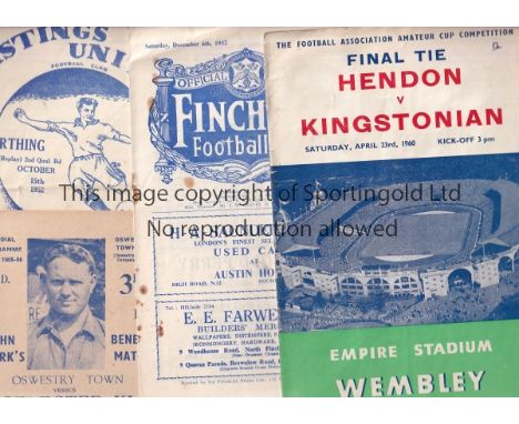 NON-LEAGUE FOOTBALL PROGRAMMES      Thirty four programmes, half of which are 1950's including Bedford Town v Lovells Athleti