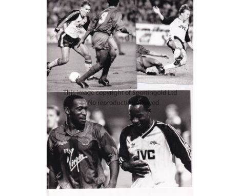 ARSENAL PRESS PHOTOGRAPHS       Thirty five photos of various sizes from 1980's and 1990's including 5 for the away match v. 