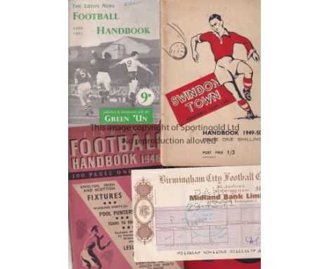 FOOTBALL MISCELLANY      A small collection including Luton News Handbook 1960/1 covering Luton Town and signed inside by Wal