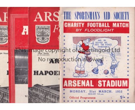 ARSENAL   Thirty nine Arsenal home programmes almost all from the 1950's with some Friendlies 5 x 1949/50, 12 x 1950/51, 8 x 